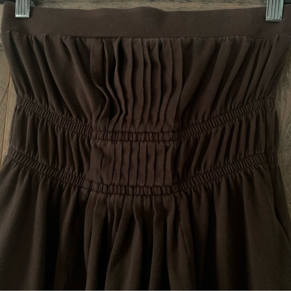 Women’s S VICTORIA’S SECRET BRA TOPS Brown Strapless Sundress Pintucks & Pockets - Picture 9 of 14